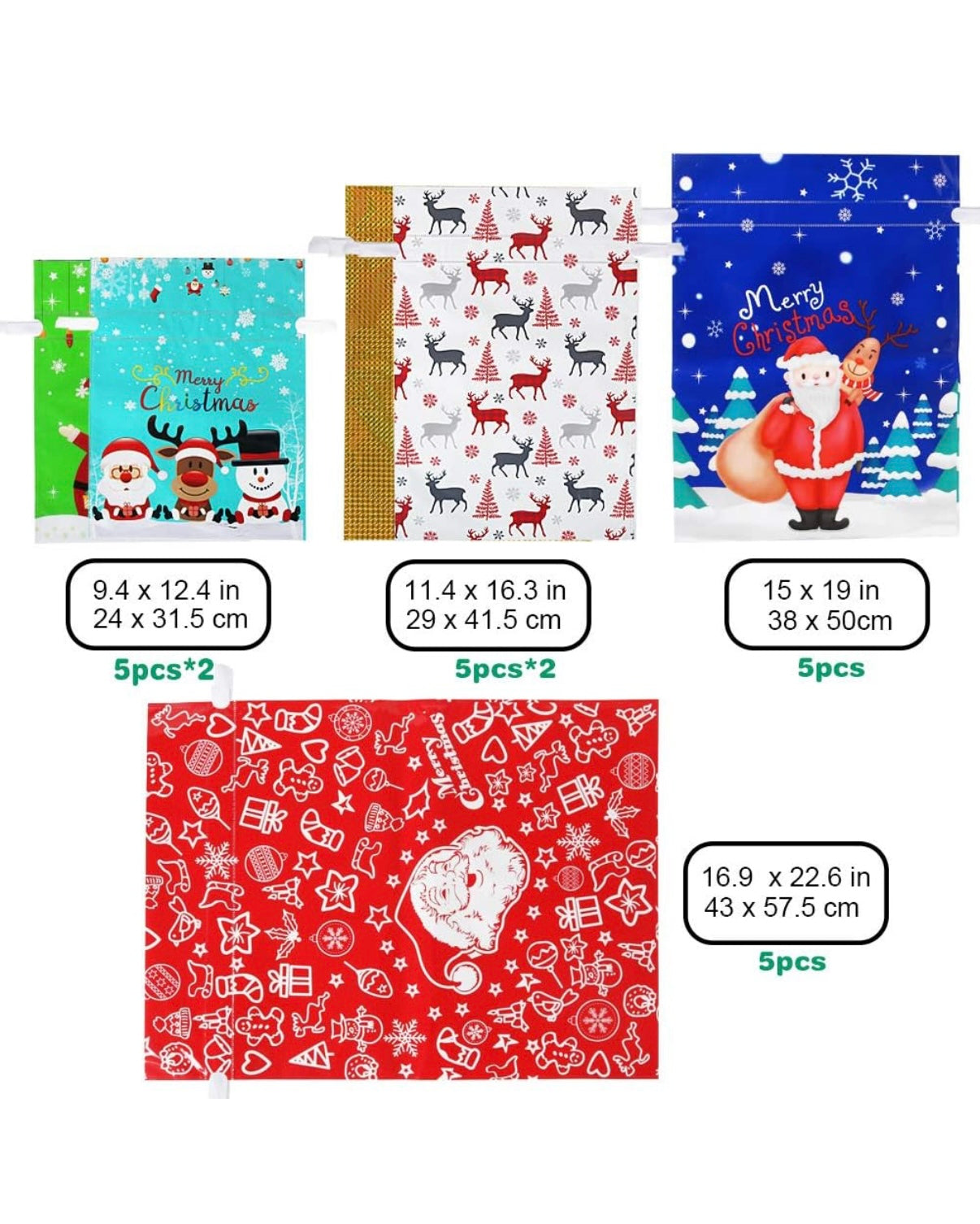 Kringle Express™ - Premium 30 Pc Self-Sealing Gift Bag Set